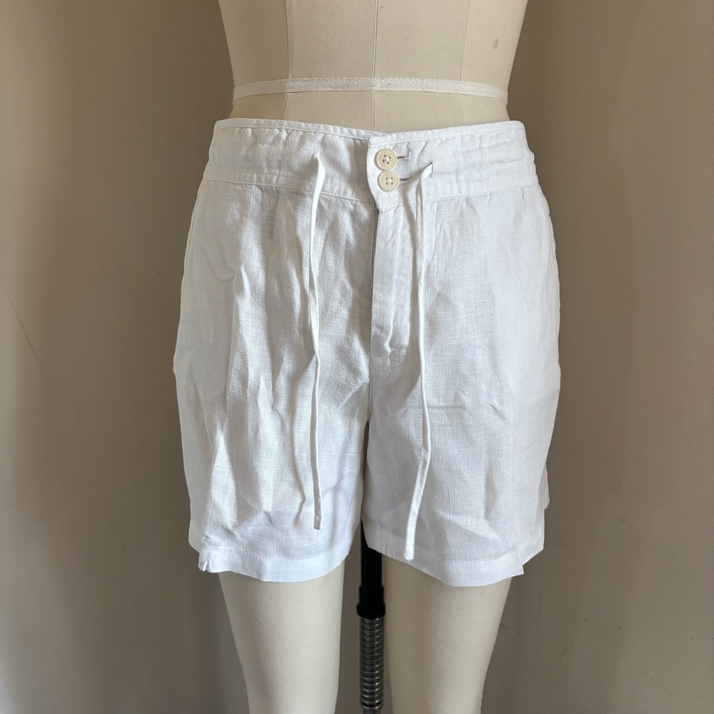 Ralph Lauren White Linen Women's Shorts